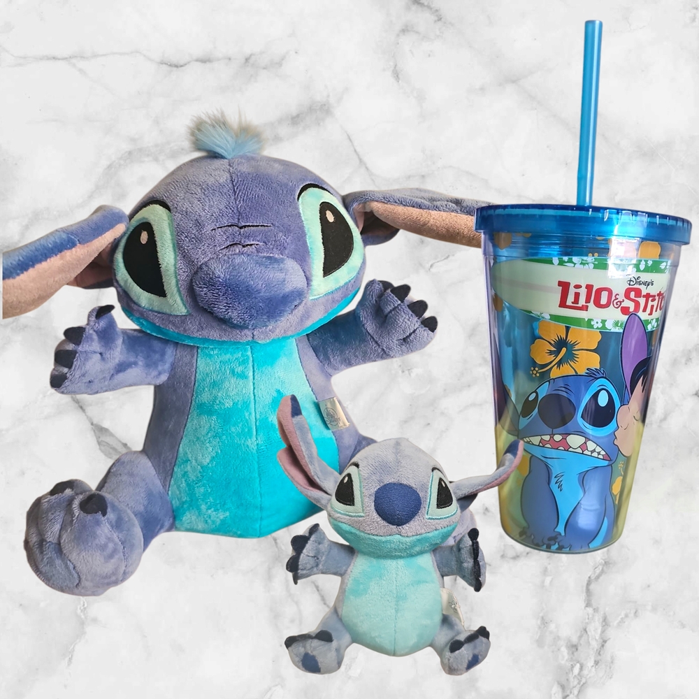 Disney Stitch Plush and Tumbler Set - Blue